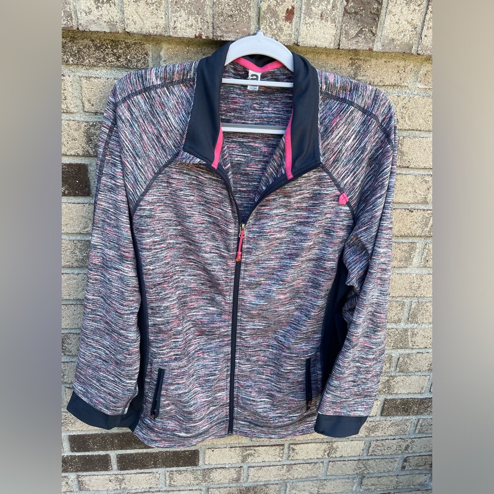 Avenue Women's Pink and Gray Zip-up Jacket 22/24